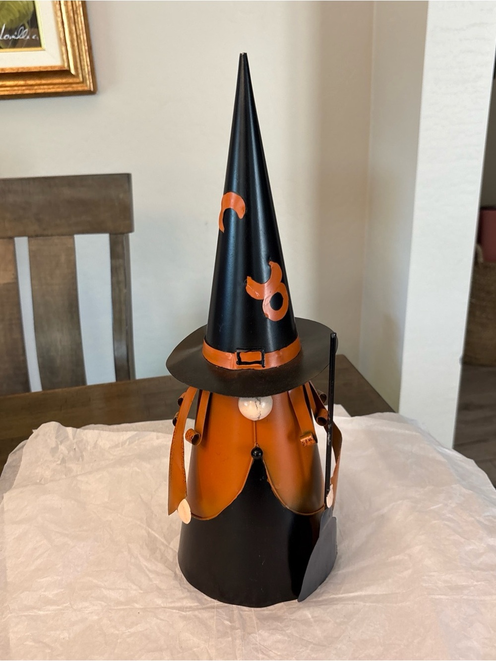 Novogratz Halloween Figurine Gnome Cat Witch Rustic 16”